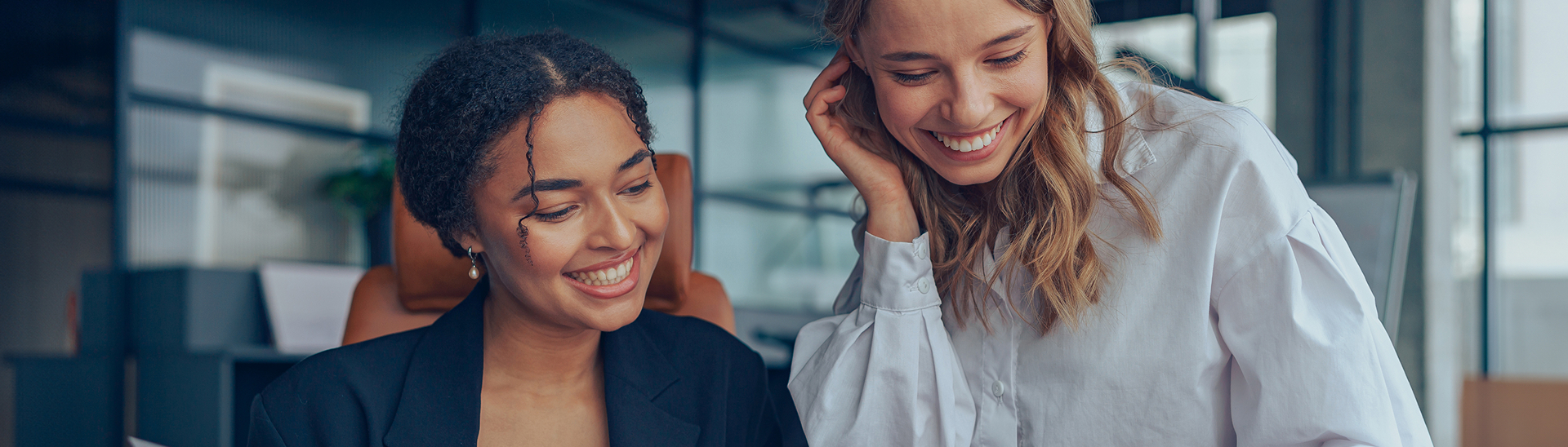 happy two colleagues